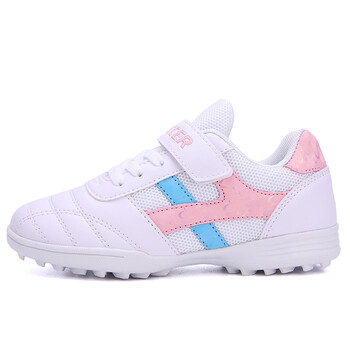 ruiqu粉色女子儿童足球鞋夏季女碎钉tf女童防滑训练鞋女孩中小学生