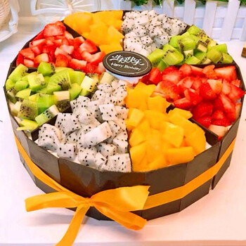 送爱人女友情侣蛋糕沈阳重庆成都当日送达拼接水果6英寸适合12人食用