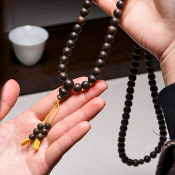 宾昔越南芽庄白奇楠沉香手串佛珠手链保真8mm108颗沉水级老料收藏5mm