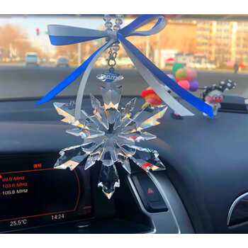 曼影施华洛世奇冰雪奇缘汽车挂件水晶饰品2020雪花车载车内挂饰 冰雪