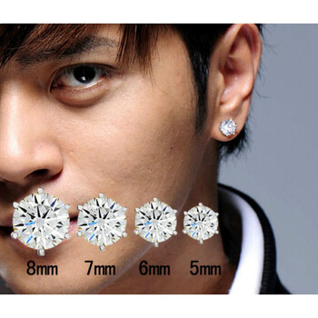 同款耳钉男韩国潮人学生简约日韩单只大钻石耳饰 直径5毫米(单只)
