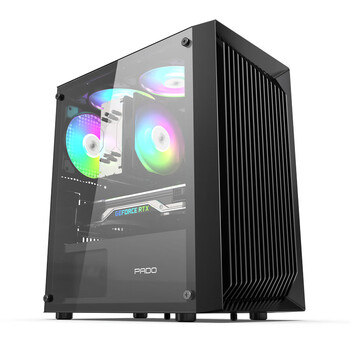 半岛铁盒（PADO）金牛座M 黑色 Mini电脑小机箱（支持M-ATX主板//亚克力全侧透/前板网孔强力散热）