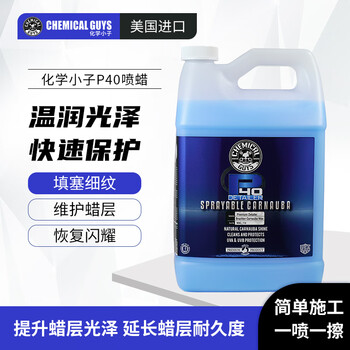化学小子（Chemical Guys）P40喷蜡汽车液体表面车漆保护快速保养养护划痕含巴西棕榈车蜡 P40喷蜡3.78L