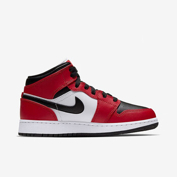 nikeairjordan1midaj1中帮黑白红女子休闲篮球鞋55472506936