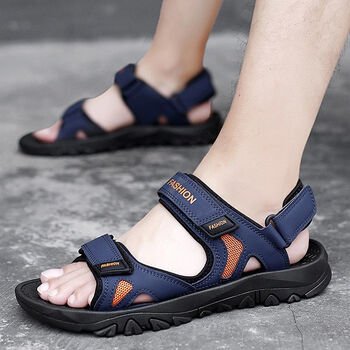 霏楚13岁男青少年夏季凉鞋运动胖脚宽肥45码大码46初中学生男孩47大童