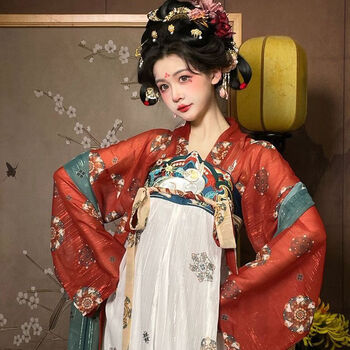 诺维恩汉元素连衣裙鎏金夜宴唐制汉服全套一整套唐朝齐胸襦裙绣花春颩