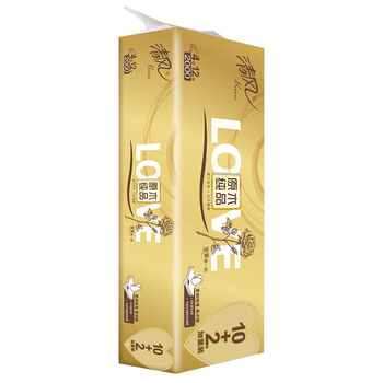 清风实芯卷纸2000克4层卫生纸大卷家用批发短款厕用纸巾手纸卫生间