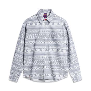 李宁日进斗金系列男子宽松休闲衬衫ashu001川石灰满印001l175