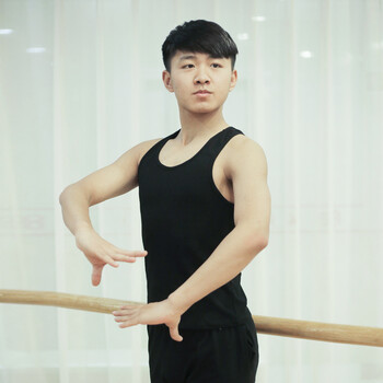健斯卡 舞蹈练功服男舞蹈服男生形体服男孩舞蹈练功上衣男士工字背心