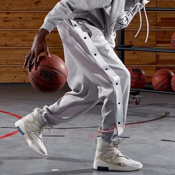 排扣裤男全开春秋全开扣束脚侧排扣裤子男篮球纽扣运动长裤训练ins潮