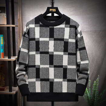 优衣库uniqlo官方旗舰店毛衣男宽松慵懒风百搭套头加厚格子针织衫ins