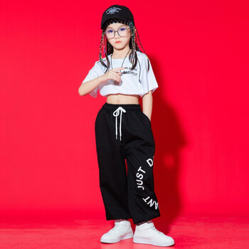 魅乐凯女童爵士舞服夏季露脐装女孩洋气舞台走秀潮服儿童嘻哈jazz演出