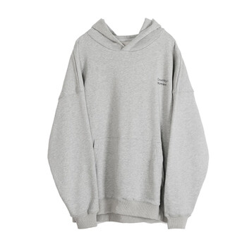日系连帽卫衣logo印花复古宽松套头连帽衫休闲外套橦华官方旗舰 灰色