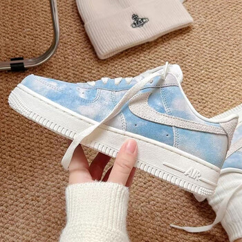 nike耐克nikeairforce1af1空军一号白蓝雾霾翻毛皮低帮休闲运fd