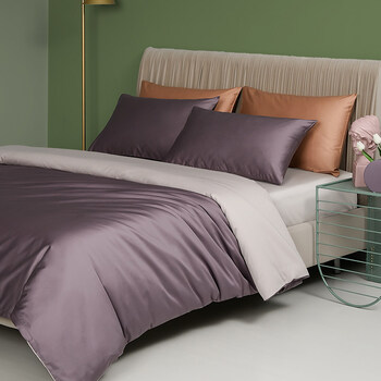 新疆长绒棉四件套纯棉棉被套床单床笠款夏季床上用品纯色同款 泰尔紫