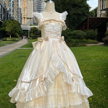 呜呼 大裙子花嫁日常款长裙生日裙lolita 日常款生成色jsk【没有拖尾