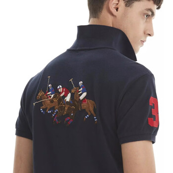拉夫劳伦ralphlauren保罗前三匹马刺绣短袖polo衫rl纯棉半袖 宝蓝(后