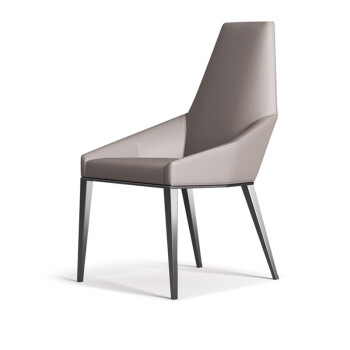 诺韵意式餐椅现代简约家用单人皮椅餐厅椅子时尚个性设计师高背单人椅