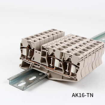5接线端子导轨式紫铜端子排直插型快速接线uk ak16-tn