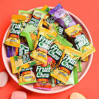 恒愎果汁软糖混合水果味结婚喜糖年货散装糖果批发大包装袋250g散装约
