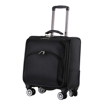 mospoke拉链寸黑色登机行李箱拉杆万向轮牛津布防水耐磨黑色16寸