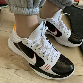 5李小龙5brucelee湖人同款浓眉哥黑黄实战篮球鞋 黑白同款 39