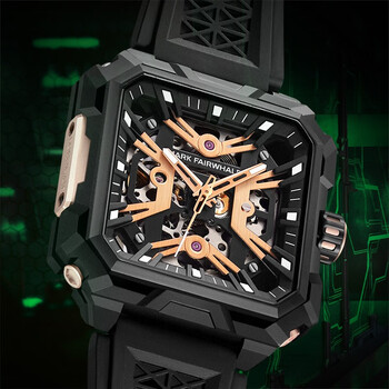 马克华菲fairwhale手表男士国潮方形全自动机械表瑞士品质夜光防水男