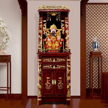 结善源佛龛佛柜立柜神龛祖先神台柜家用财神柜佛像财神爷供奉台双龙款