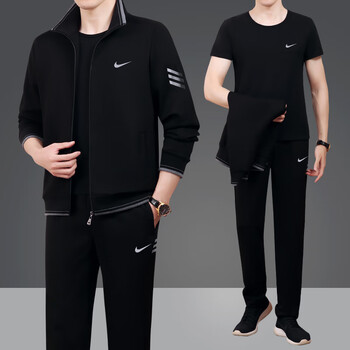 耐克(nike)中老年运动套装男秋冬三件套爸爸休闲装宽松中年男士运动服