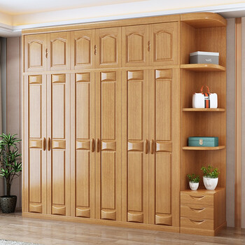 安智捷(anzhijie) 全实木衣柜家用卧室简约现代中式开门大衣橱原木储