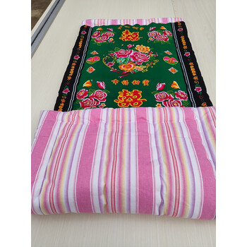 传统褥子老式褥子面铺地棉垫子结婚红喜字婚房被褥床垫单人怀旧棉花被