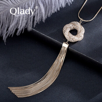 红秋冬大气简约吊坠衣服毛衣挂件饰品女高档时尚装饰品搭配项链咖金色