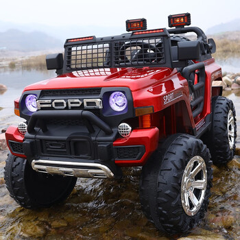 祁裕大型儿童玩具车四轮可坐人电动四驱越野款双人座宝宝车充电遥控车