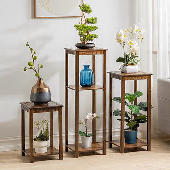 巧竹匠 全竹仿古花架楠竹花架子办公室摆设花架盆景架阳台花架多层