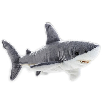 仿真野生动物玩偶毛绒玩具布娃娃公仔摆件男孩女孩生日礼物 9寸鲨鱼