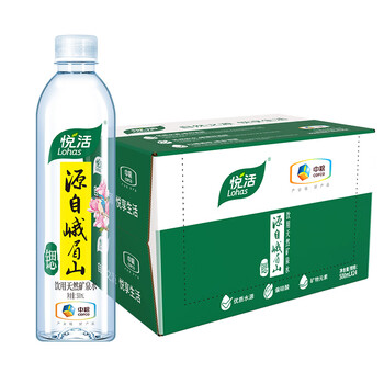 悦活中粮悦活峨眉山饮用水矿泉水弱碱性低钠500ml24整箱水泡茶水悦活
