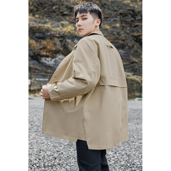 棉致森马旗下翻领风衣外套男中长款春秋季新款休闲高端短款英伦风大衣