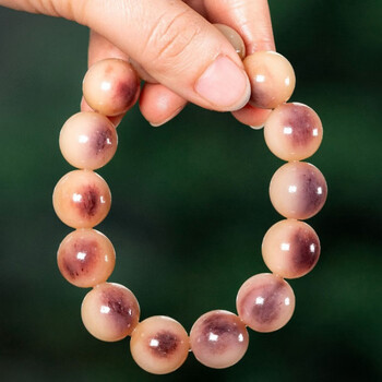 织舞高品质 沉血紫血骆驼骨手串 满纹满血正圆20文玩驼骨血料实心老料