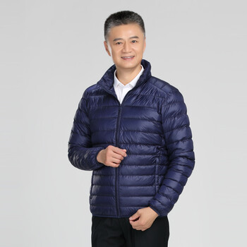 服饰内衣>男装>羽绒服>雅鹿>雅鹿中老年人轻薄羽绒服男士2023新款立领