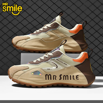 微笑先生运动鞋固特异手工包底鞋高档轻奢男鞋网面透气休闲鞋潮鞋