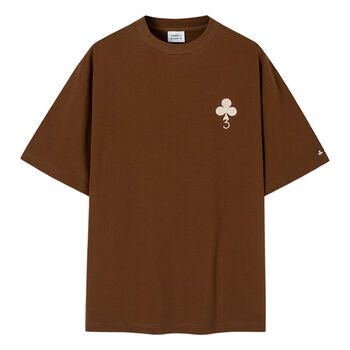 chifikeif幸运系列sanbai叁佰小众感男宽松情侣短袖潮深棕色l140斤