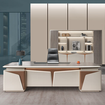 利美艾嘉老板办公桌简约现代经理室大气办公台轻奢董事长办公室家具 2.0米