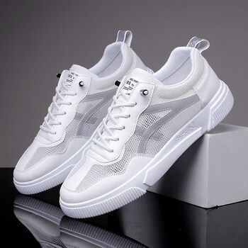 hkzn夏天穿的大码女鞋40-43休闲鞋宽胖脚特大号码网面小白鞋女41平底