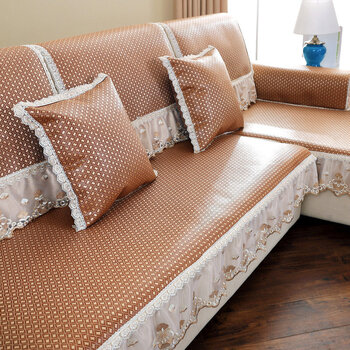 垫夏季凉席冰丝竹坐垫子夏天款布艺防滑四季沙发套罩定做星空5070cm