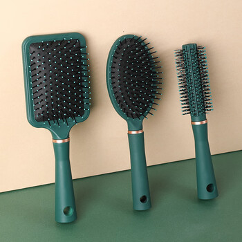 气垫梳气囊按摩排骨梳家用便携儿童女孩梳头 平底梳[滚筒 椭圆 大板]