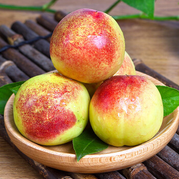 味来戈壁 甘肃敦煌特产李广桃新鲜青皮桃子紫胭桃5斤礼盒装现摘现发