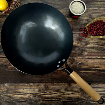 手工锻打铁锅无涂层炒锅锅燃气灶适用家用舌尖上的中国 32厘米精开锅