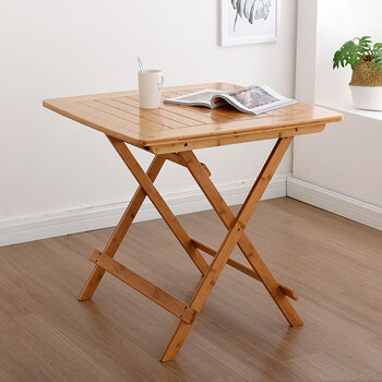 竹帅嘟嘟 折叠方桌子正方形折叠桌餐桌非实木吃饭桌简易家用阳台小