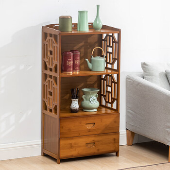 寒婵 茶柜架客厅茶柜 茶杯柜 茶水吧台柜餐边柜落地多层简约转角茶水