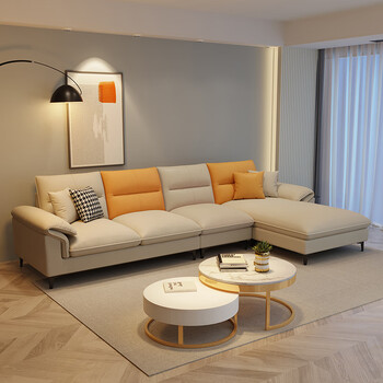 芝··华士品质网红科技布沙发简约现代风家具客厅小户型三人位3 米色